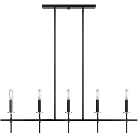 Generation Lighting Bryant 5 Light 38" Wide Chandelier Midnight Black